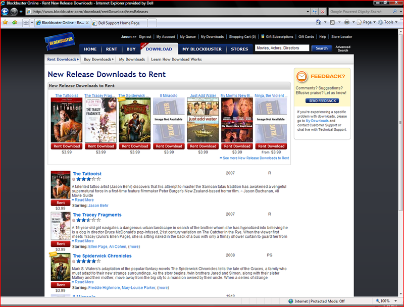 Illustration for article titled Blockbuster Online Download Store Screenshot Tour